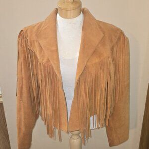 Vtg Leather Fringe Short Jacket - Mine & Bill's Outfitters Jim Noble Designs XL
